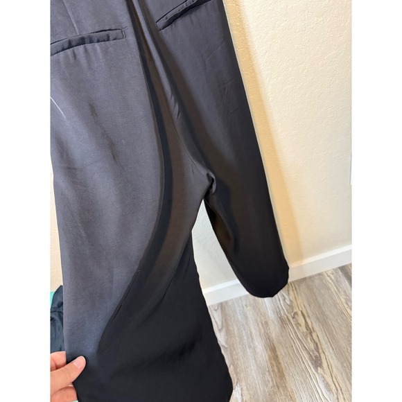 H&M Black Sleeveless Jumpsuit Wrap Front Belted Pockets Women's Size 12 - Picture 4 of 4